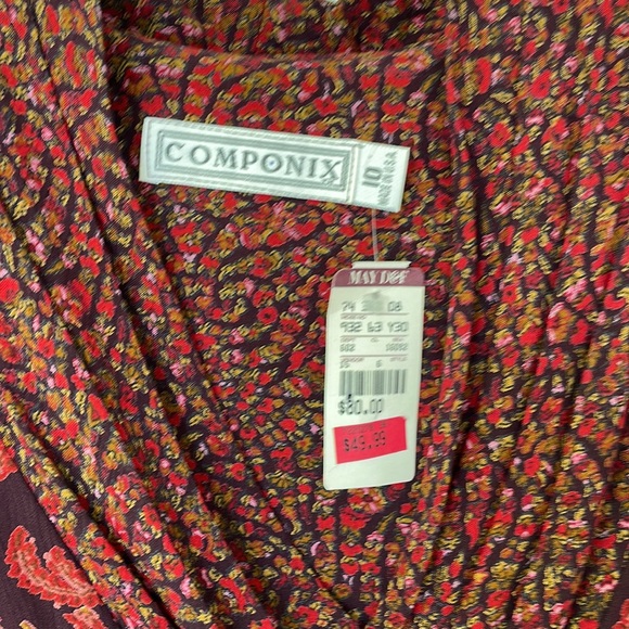 Componix rayon print  blouse size 10 - Picture 3 of 3